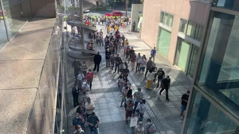 2022 - Queue of people to vote in the first round for President of Brazil Stock Footage 216769272