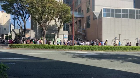 2022 - Queue of people to vote in the first round for President of Brazil Stock Footage 216769489