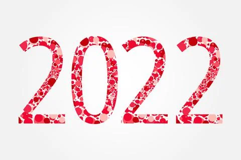 2022 red circle vector symbol. New Year isolated icon. Illustration for decor Illustration