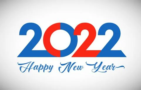 2022 round disc red blue white colours Stock Illustration