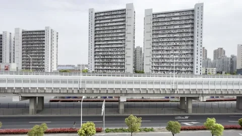 2022 shanghai lockdown empty street isolation 4K Stock Footage 202265712