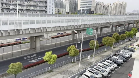 2022 shanghai lockdown empty street isolation 4K Stock Footage 202265792