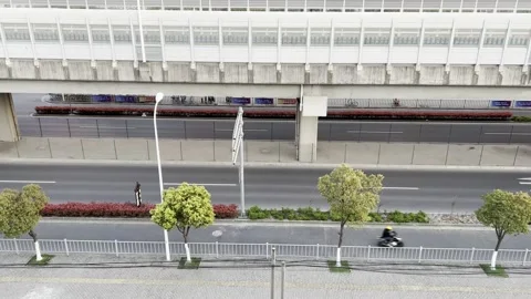 2022 shanghai lockdown empty street isolation 4K Stock Footage 202265900