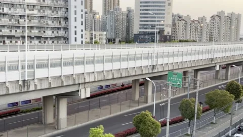 2022 shanghai lockdown empty street isolation 4K Stock Footage 202265912