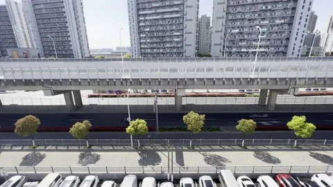 2022 shanghai lockdown empty street isolation 4K Stock Footage 202266224