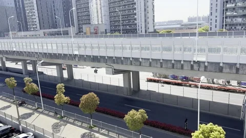 2022 shanghai lockdown empty street isolation 4K Stock Footage 202266261