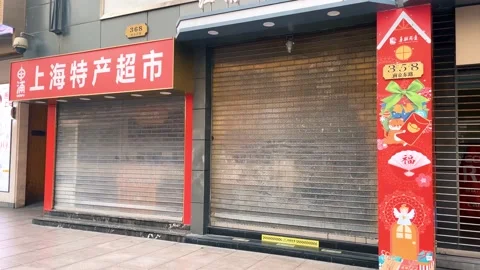 2022 shanghai lockdown empty street isolation 4K Stock Footage 202321063