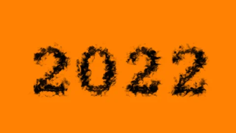2022 smoke text effect orange isolated background Stock Footage 138722477