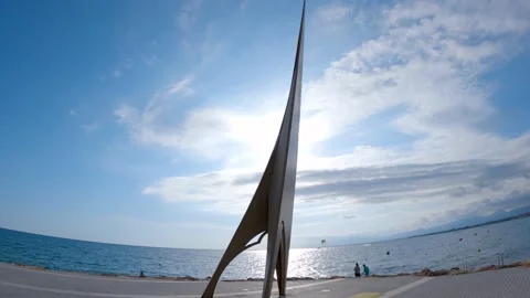 2022 Spain Els Pilon Vela de Salou Tarragona Stock Footage 220151980