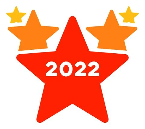 2022 Star Hit Parade Vector Flat Icon 스톡 일러스트