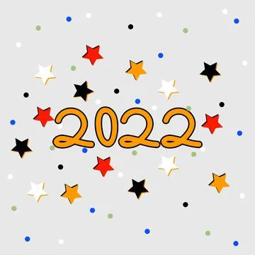 2022 with stars pattern background. Celebrate 2022 holiday Illustrazione stock