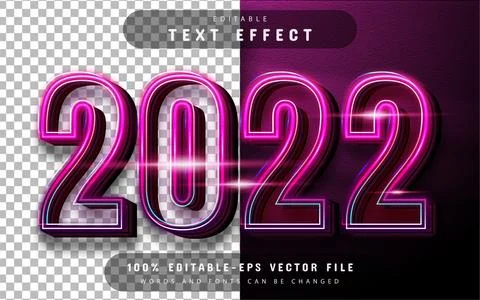 2022 text effect editable Stock Illustration