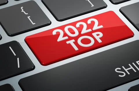 2022 top button on keyboard, 3D rendering Stock Illustration
