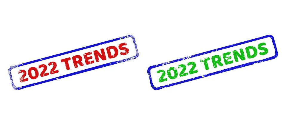 2022 TRENDS Bicolor Rough Rectangular Seals with Corroded Surfaces 스톡 일러스트