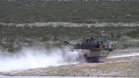 2022 U.S. Army 2nd and 3rd Brigade Combat Teams conduct armored vehicle gunnery Stock Footage 226847579