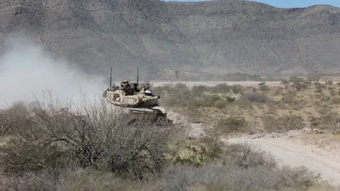 2022 U.S. Army 2nd and 3rd Brigade Combat Teams conduct armored vehicle gunnery Stock Footage 226847702
