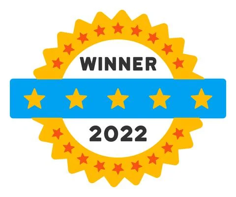 2022 Winner Stamp Vector Flat Icon Stock Illustration