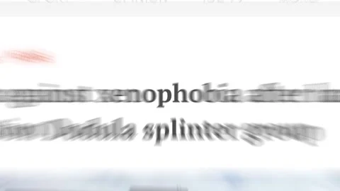 2022: Xenophobia Headlines Fast Sequence Stock Footage 228955949