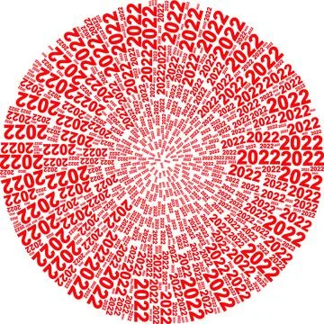 2022 Year Digits Icon Exploding Spheric Globula Collage イラスト素材