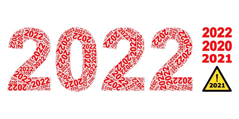 2022 Year Digits Icon Recursive Composition Stock Illustration