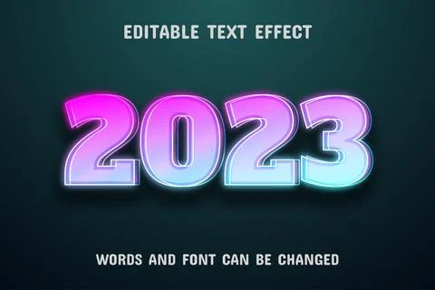 2023 3d gradient style text effect Stock Illustration