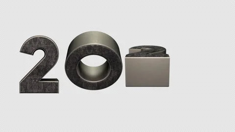 2023 3D Metal Text, Alpha Channel Stock Footage 238364486