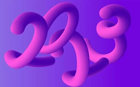 2023 3D numbers. Realistic render Illustrazione stock