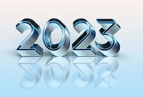 2023 3D Render with reflection on an iridescent background Stock Illustration