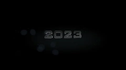 2023 3D title metal text on black alpha channel background Stock Footage 257348602