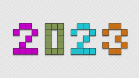 2023 Animation Pixel Text, Alpha Channel Stock Footage 237716865