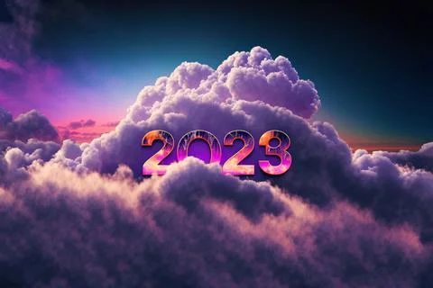 2023 background new year with cloud Stock Illustration