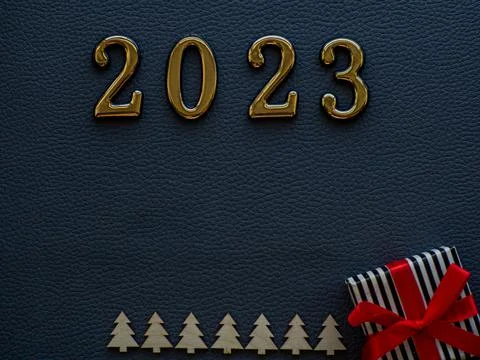 2023 on the black background Stock Photos