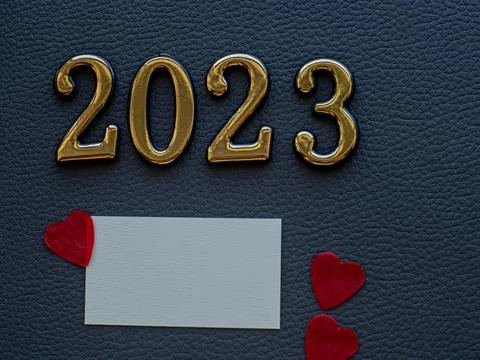 2023 on the black background Stock Photos
