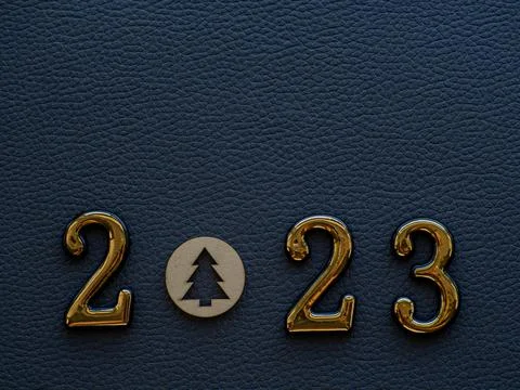 2023 on the black background Stock Photos