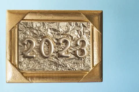 2023 on blue Foto stock