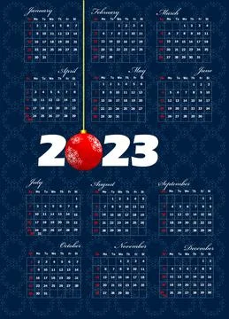 2023 calendar. 3d vector colo Stock Illustration