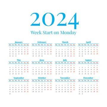 2023 Calendar with the weeks start on Monday Stock Illustration