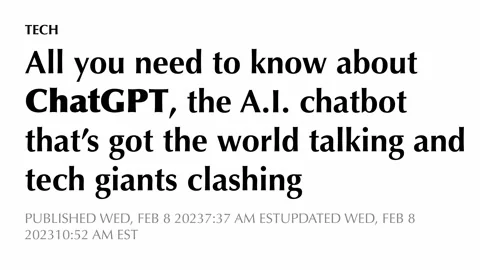 2023: ChatGPT Headlines Fast Sequence on the white background. 4k footage with Stock Footage 235766287