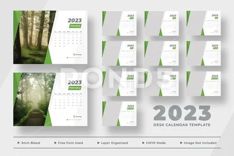 2023 Desk Calendar Template Modello PSD