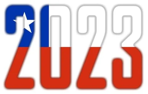 2023 - With the Flag of Chile Stock Illustration