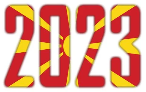 2023 - With the Flag of Macedonia Stock Illustration