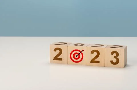 2023 goals. Countdown 2023 time for new start. New Year. Concept for vision n Stock Photos