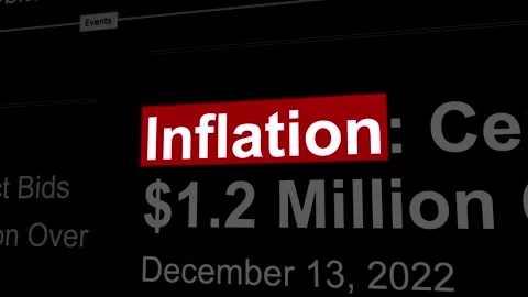 2023: Inflation Headlines Fast Sequence Stock Footage 247066180