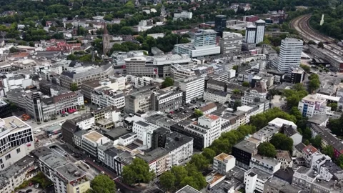 2023, March 7. Bochum  Germany  aerial view of the downtown and city Bochum Vídeo Stock 341503175