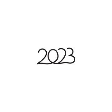 2023 moniline. Vector hand drawn line icon template Stock Illustration