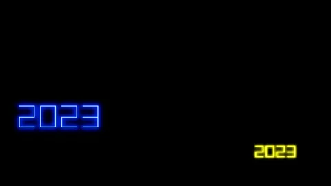 2023 neon blinking in abstract position Stock Footage 228523055