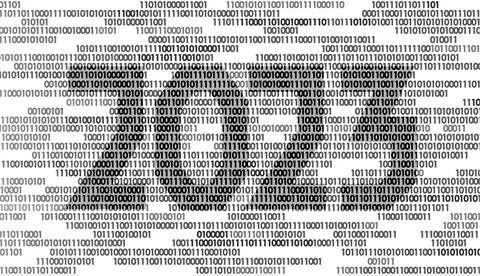 2023 New Year 3D on binary code program. Coding screen number illustration Stock Illustration