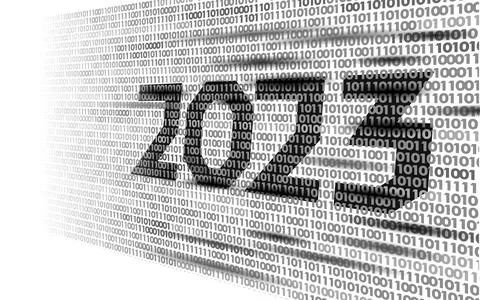2023 New Year 3D on binary code program. Coding screen number illustration Stock Illustration