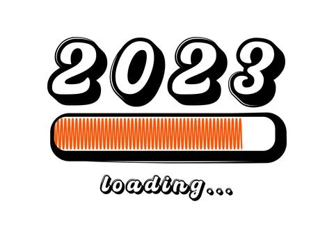 2023 New Year loading bar. New Year's eve design with progress bar. Isolated on Stock Illustration