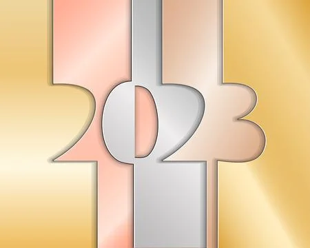 2023 New Year single continuous line art. Holiday greeting card headline 스톡 일러스트